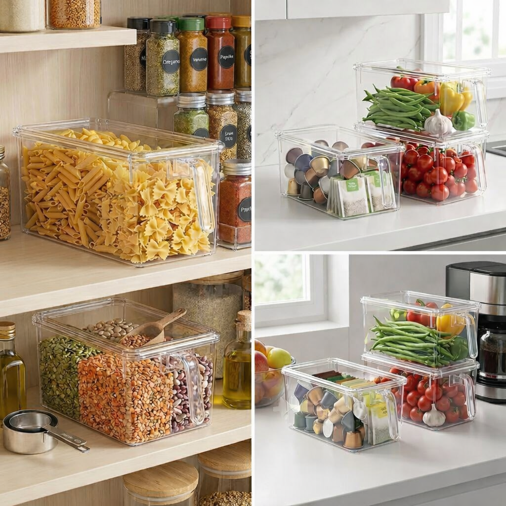 Large Capacity Refrigerator Storage Container with Lid (2 options)